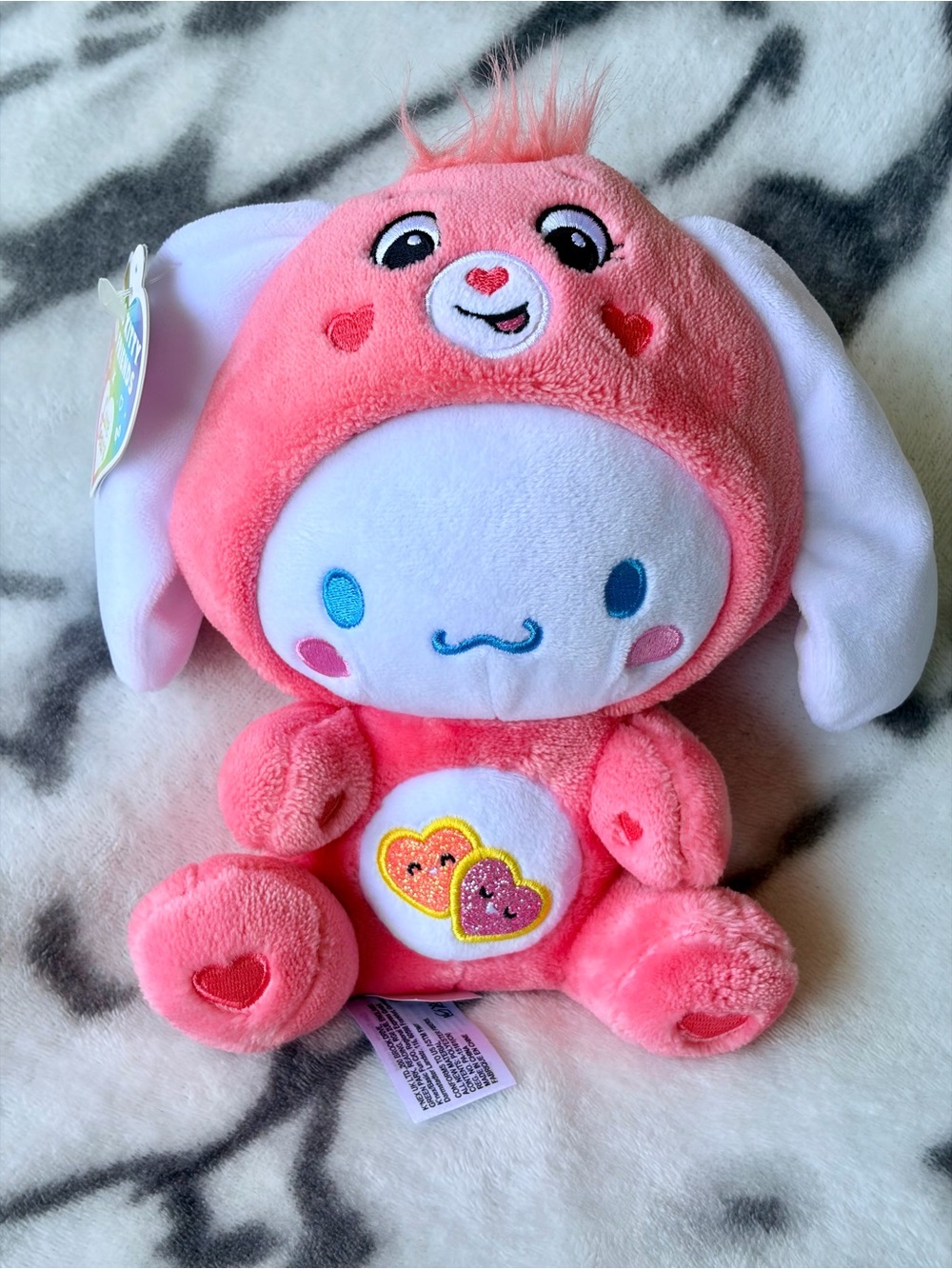 Care Bears x Hello Kitty (2023) “Cinnamoroll” as Love-A-Lot Bear 8” Plush/NWT